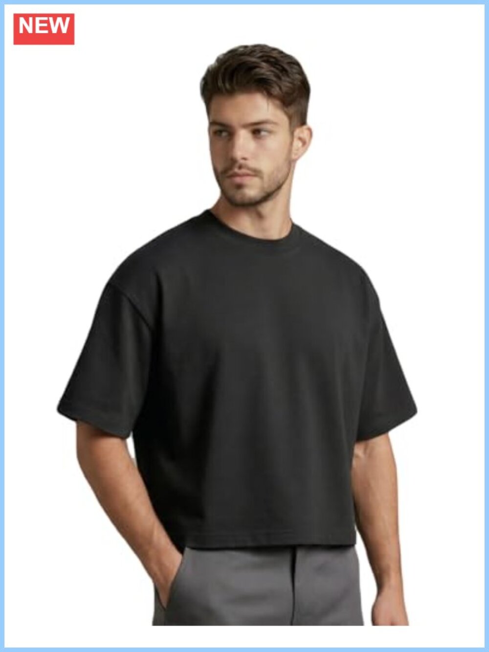 Heavyweight 300GSM Cotton Boxy Cropped T-Shirt Oversized Streetwear Tee